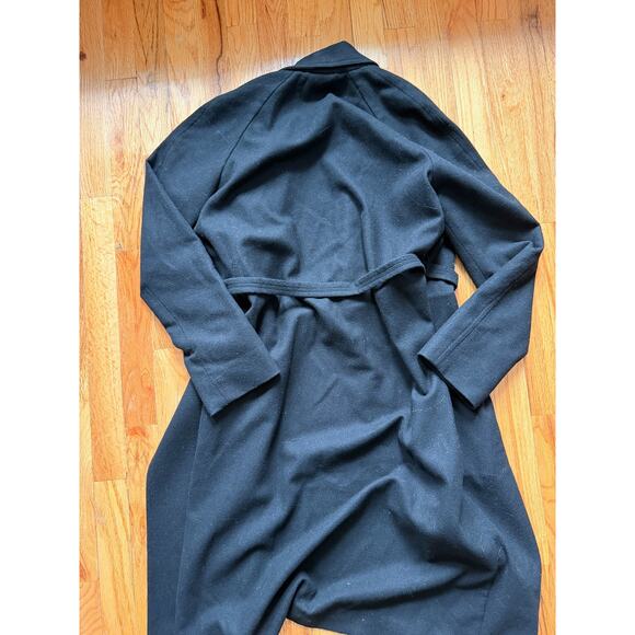 UNIQLO U AND LEMAIRE Wool Cashmere Robe Coat Long Belted Size XS Black - Picture 2 of 3
